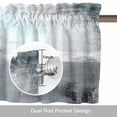 thumbnail image 6 of Teal Gray Kitchen Curtain Valances for Windows Farmhouse Short Curtains, Modern Oil Painted Art Abstract Geometric Rod Pocket Valance Curtain for Bedroom Cafe Living Room 60"x18", 6 of 8