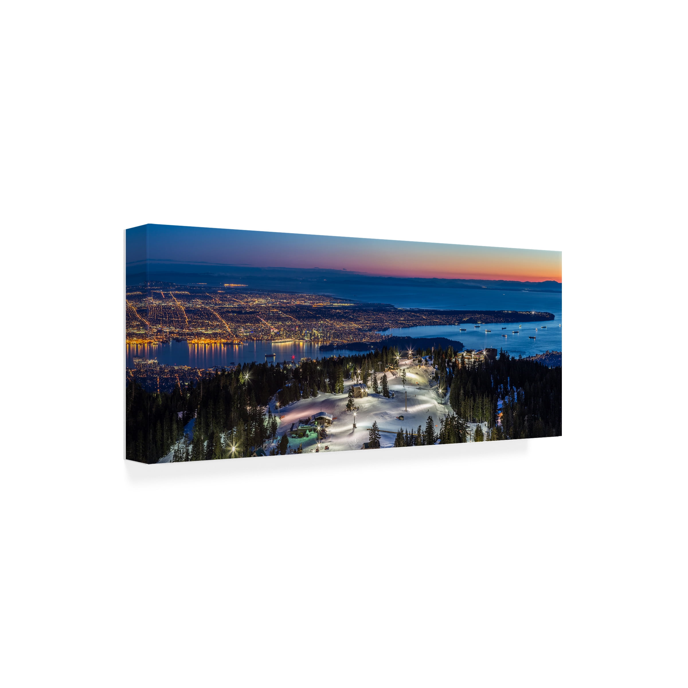 Trademark Fine Art Pierre Leclerc Vancouver from Grouse Canvas Wall Art - 14x32