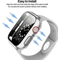 thumbnail image 5 of XIHAMA 2 Pack Hard PC Case Compatible with Apple Watch Series 3/2/1/10/9/8/7 42/38/40/41/44/45/49mm, Case with Tempered Glass Screen Protector Overall Bubble-Free Cover for iWatch Accessories, 5 of 7