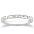thumbnail image 1 of 14k White Gold Channel Set Princess Diamond Wedding Ring Band Size 8.5, 1 of 3