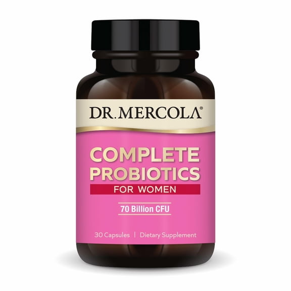 Dr. Mercola Complete Probiotics for Women - Supports Gut, Vaginal & Immune Health - Contains Lactobacillus Strains - Non-GMO, Gluten-Free & Soy-Free - 30 Capsules (30 Servings)