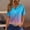 Sky Blue, variant on ALLLIST Womens Tops Holiday Henley Short Sleeve T-Shirts Fashion Gradient Green Shirts Clothing for Women