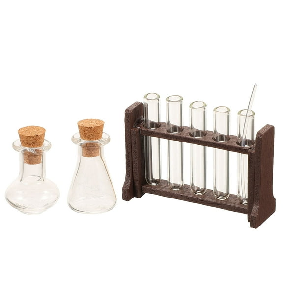 FOLOYORI 1 Set Test Tube with Rack for Photo Props in Black Cylindrical Tubes for Hobbyists