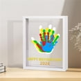 thumbnail image 2 of Precio sorpresa!Kit de huellas de manos familiares: kit de manos para bebés, regalos para nuevos padres, ideas de regalos familiares, marco de madera de recuerdo para recién nacidos, 5 pinturas de 10, 2 of 7