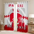 thumbnail image 2 of Erosebridal 42x63 inch Curtains,American Football Blackout Curtains,Football Players Curtains Drapes,Rugby Window Curtains 2 Panels for Living Room for Football Fan(Kansas),White Red, 2 of 6