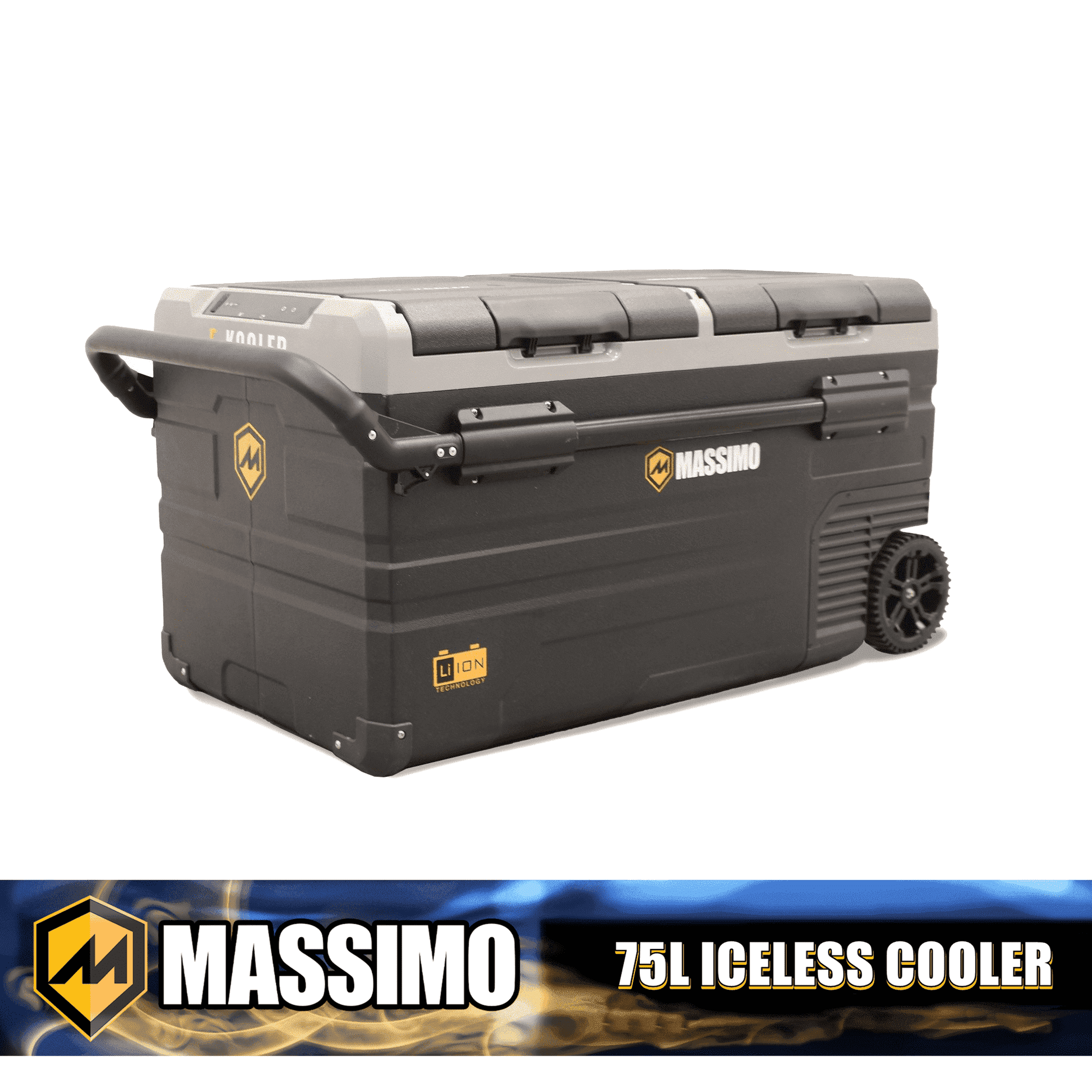 Massimo 75L Electric Iceless Cooler for RV, Car, Camping, Beach – 12V DC & AC Powered, Portable Fridge Freezer, 19.8 Gallon Capacity