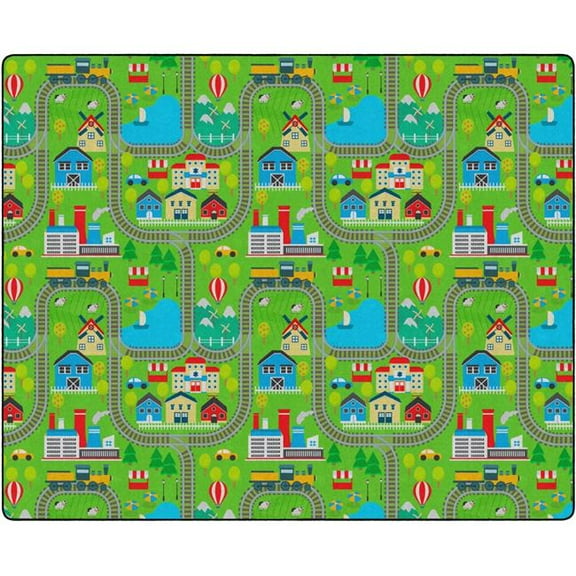 Flagship Carpets FE493-58A 10 ft. 6 x 13 ft. 2 The Train Ride Rug - Rectangle