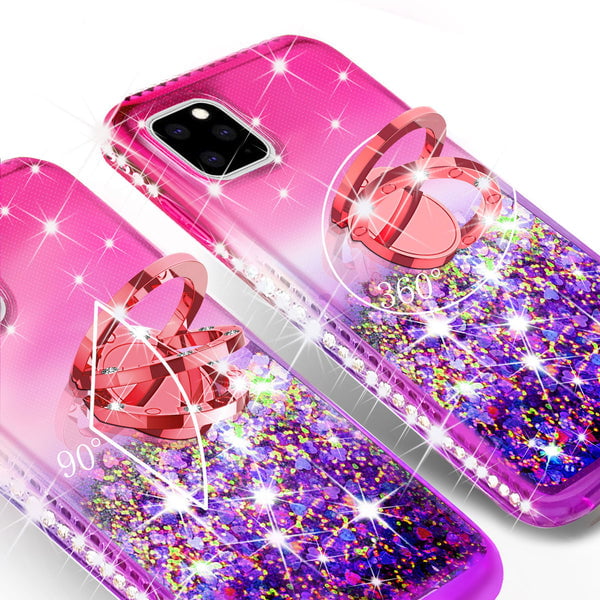 For iPhone 12 Pro Max Glitter Cute Phone Case Girls with Kickstand