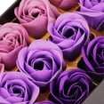 thumbnail image 3 of Romantic Purple Gradient Handmade Rose Soap Decorative Holiday Gift Set, 3 of 3