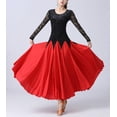 thumbnail image 4 of Long Sleeve Velvet Waltz Ballroom Dance Practice Lace Dress Clothing For Competition, 4 of 8
