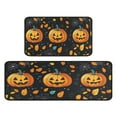 thumbnail image 2 of Halloween Kitchen Rug Set of 2 Absobent Kitchen Mats for Floor,Horror Orange Pumpkin Spooky Halloween Kitchen Rugs and Mats for Bathroom,Room Farmhouse (47x17+30x17 inches), 2 of 7