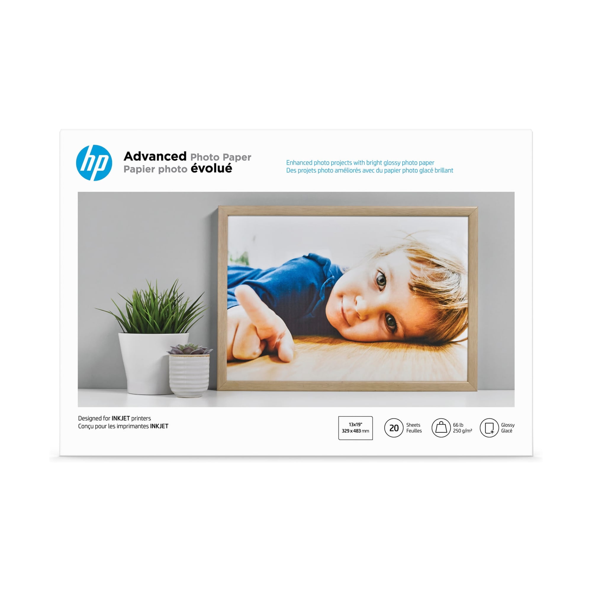 HP Advanced Glossy Photo Paper, 13x19", 20 Sheets