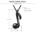 thumbnail image 2 of Music Note Urn Necklace for Ashes Simple Style Cremation Urn Necklace for Women Men Memorial Keepsake Pendant, 2 of 9