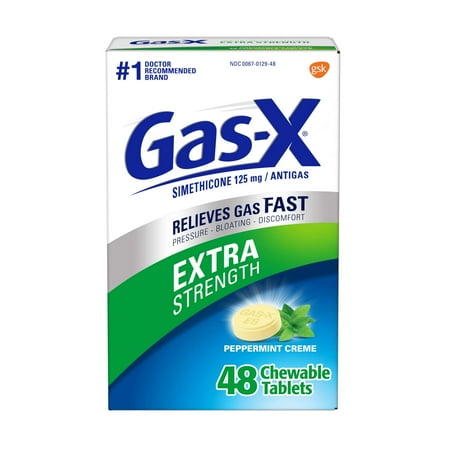 Gas-X Extra Strength Peppermint Chewable Tablets for Fast Gas Relief, 48 count