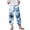 Blue, variant on Womens Shorts Casual Capris Pants Summer Printed Cotton Pants Loose Pants Summer Flowy Shorts with Pockets S-2XL