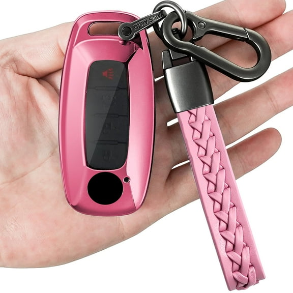 for Nissan Key fob Cover with Leather Keychain,TPU Key case,Compatible with 2023 2024 Pathfinder Rogue ect,New Remote Smart Key,Transparent