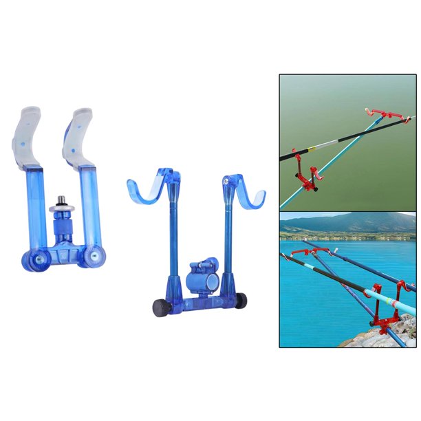 Soporte ajustable para cañas de pescar Cola Equipo de herramientas de Pesca Azul doble 1 juego