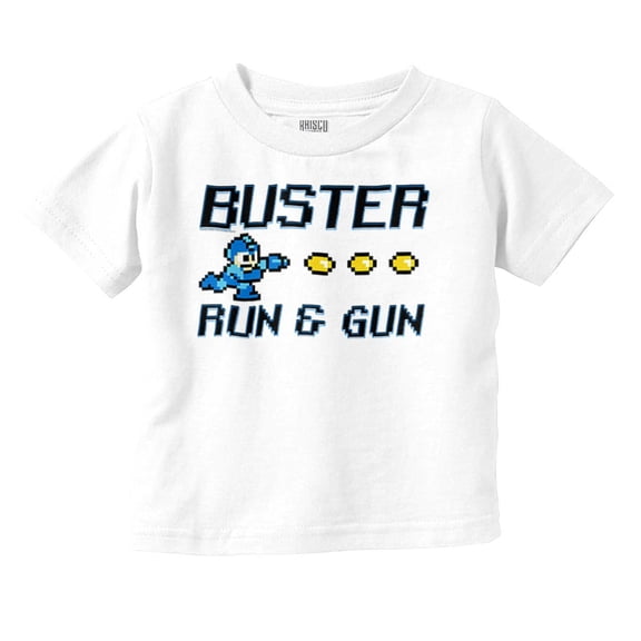 Classic 8bit Video Game Mega Man Toddler Boy Girl T Shirt Infant Toddler Brisco Brands 12M