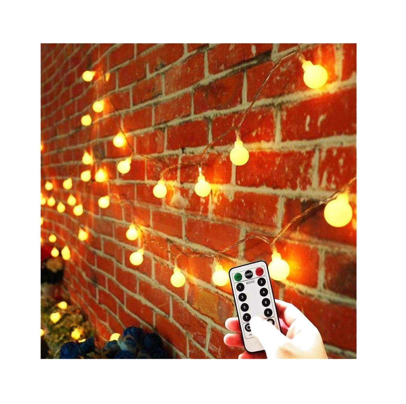 Battery Operated Globe String Lights with Remote Timer, Bedroom Patio Party Decor Lights, 8
