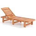 thumbnail image 2 of Costway Chaise Longue de Patio 1 Pce, Fauteuil Inclinable d'Extérieur en Bois Massif avec Dossier Réglable, 2 of 10