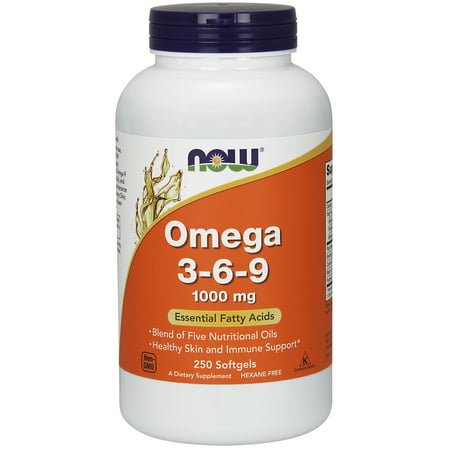 NOW Supplements, Omega 3-6-9 1000 mg with a blend of Flax Seed, Evening Primrose, Canola, Black Currant and Pumpkin Seed Oils, 250 (Best Omega 3 6 9)