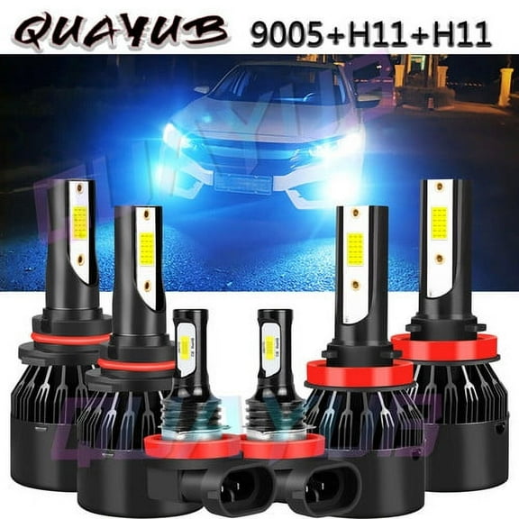 For Honda Accord 2013 2014 2015 LED Headlight FogLight Bulbs 8000K ICE BLUE 6x