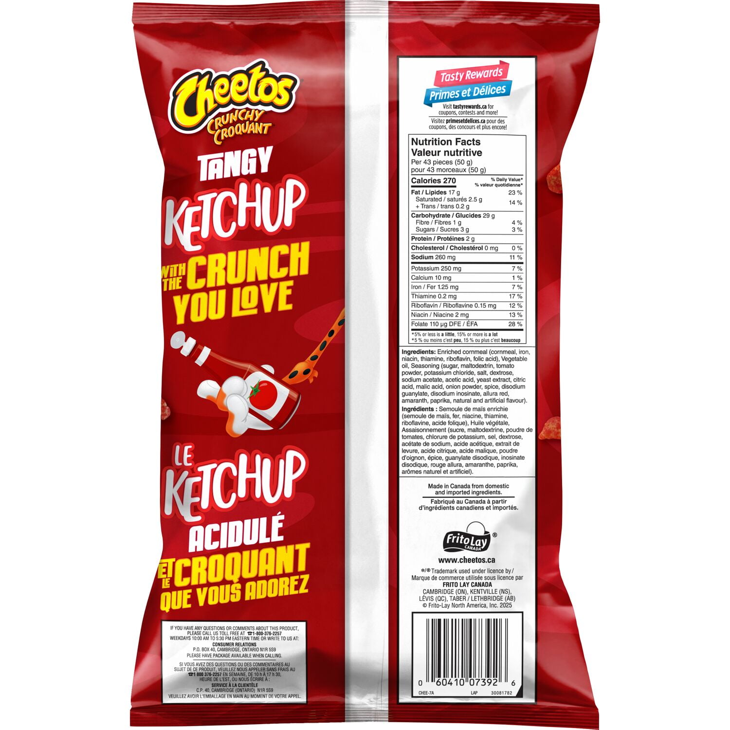 Cheetos Crunchy Ketchup flavoured Snacks, 268 g.