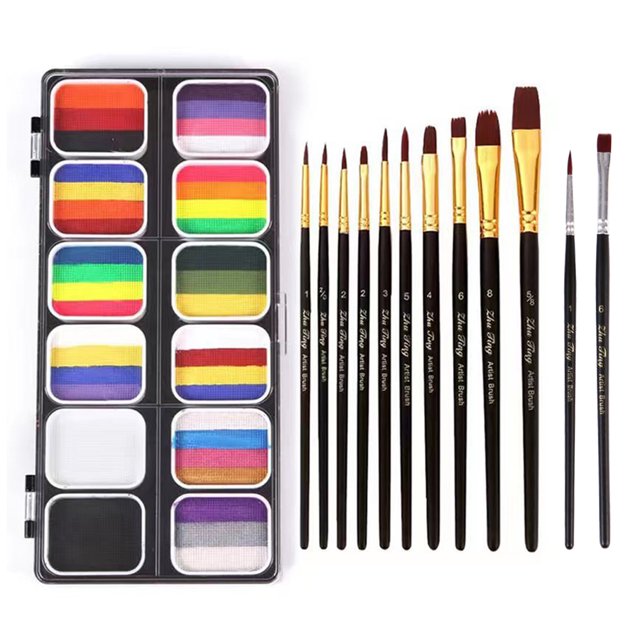 Watercolor Paint Palette Set 30 Colors Set Professional Face Split