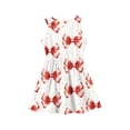 thumbnail image 5 of Grblisyd Girls Dresses Size 10-12 Coquette Bow Print Ruched Dresses Casual Crew Neck Sleeveless Priness A-line Dress, 5 of 5