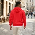 thumbnail image 5 of Sorvello Men's Fleece Big and Tall Hoodie Quarter Zip Fuzzy Sweatshirt Classic Warm Comfy Athletic Work Casual Fall Winter Top for Men Red XXL, 5 of 8