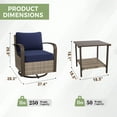 thumbnail image 3 of EAGLE PEAK Coastal Vista 3 Pieces Wicker Patio Furniture Set, Bistro Set with Outdoor Swivel Rocking Chair and Coffee Table,Blue, 3 of 9