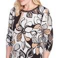 thumbnail image 4 of Alfred Dunner Womens Floral Leaf Embellished Top, 4 of 4