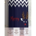 thumbnail image 5 of Christmas Sheer Curtains 54 Inch Length 2 Panels Set, Xmas Navy Blue Striped Farmhouse Voile Window Treatment Rod Pocket Short Kitchen Curtains Drapes for Bedroom 52"x54"x2, 5 of 7