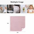thumbnail image 4 of Pink Cloth Napkins, Grid Checkered Plaid Gingham Lattice Trellis Washable and Reusable Dinner Napkins Set of 6, Table Napkin for Kitchen Party Birthday Wedding Hotel Housewarming 20"x20", 4 of 8