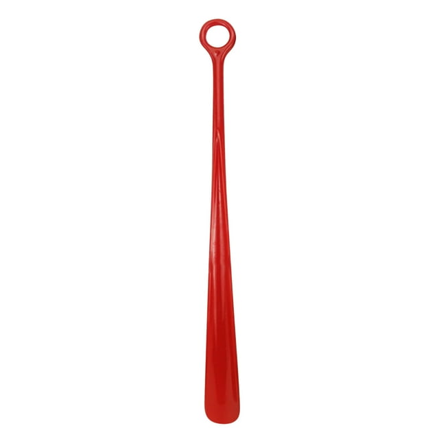 Super Hard Plastic Shoe Horn Assistant For Elderly Shoe Fitting Aid Non Slip Handle Red One Size Red #28F4J