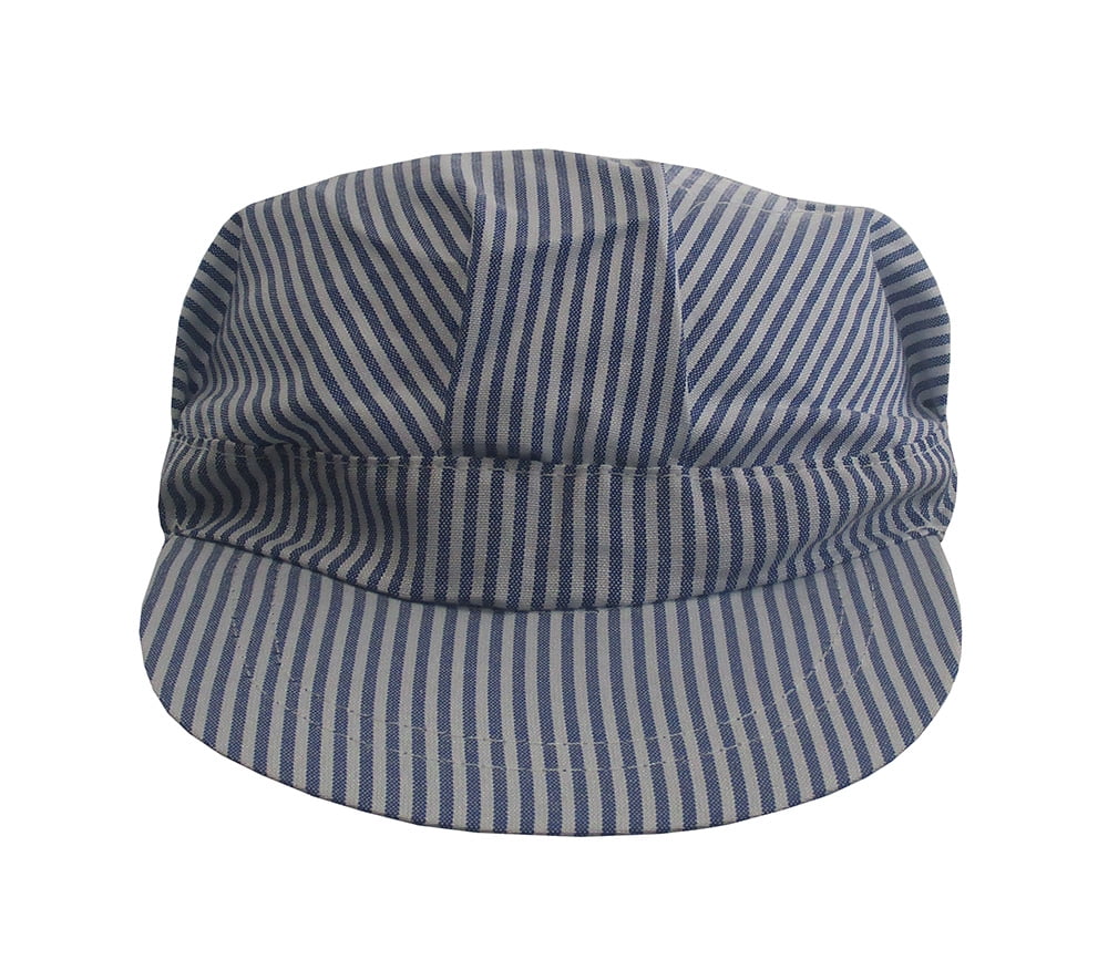 Jacobson Hat Company Adult Engineer Hat,Blue//White,Medium Adjustable Size fits Most