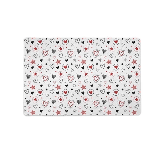 Doodle Hearts Mat Rectangle -Image by Shutterstock,