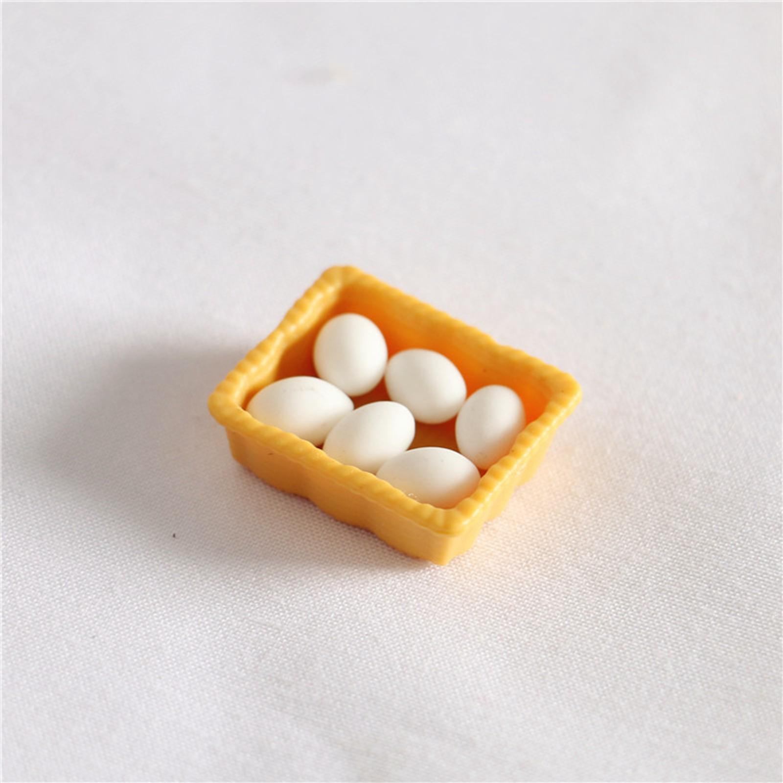 12th scale Set of 4 Eggs in Egg Cups Dolls House Miniatures 