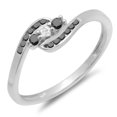 thumbnail image 1 of Dazzlingrock Collection 0.25 Carat (ctw) 10K Round Black And White Diamond Ladies Anniversary Promise Wedding Ring 1/4 CT, White Gold, Size 6.5, 1 of 1