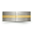 thumbnail image 3 of Chisel Titanium Brushed with 14k Gold Inlay 8mm Flat Band, 3 of 7