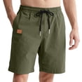 thumbnail image 2 of Men's Drawstring Pockets Elastic Waist Shorts for Casual Beach Green S, 2 of 9