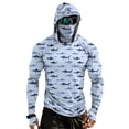 thumbnail image 3 of Men's Shark Print Fishing Hoodie, Long Sleeve UPF 50+ Sun Protection Shirt with Built-in Face Mask and Thumbholes Dark Gray XXXL, 3 of 9