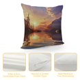 thumbnail image 4 of Shiartex Sunset Lake Mountains Modern Rustic Decorative Couch Pillow Cases Home Decor 1PC 12x12in, 4 of 5