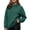 Dark Green, variant on uvwlwu Women Hoodless Knit Sweatshirt Cross Wrap High Neck Long Sleeve Loose Elegant Modern Casual Soft Daily Comfort Pullover Top,S