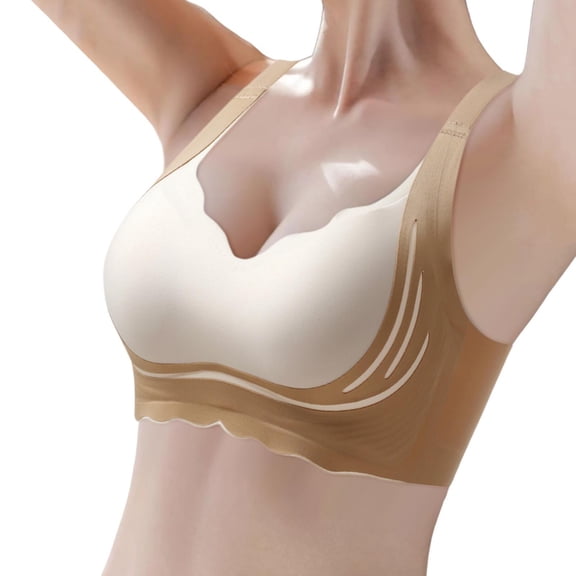 Lixiuxyad Womens Bras Push up Women's Comfortable And Transparent Shoulder Strap Cordless Backless Spongeless With Convertible Shoulder Straps