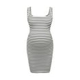 thumbnail image 1 of Maternity Dress Summer Fall Sleeveless Striped Hip Hugging Tight, 1 of 6