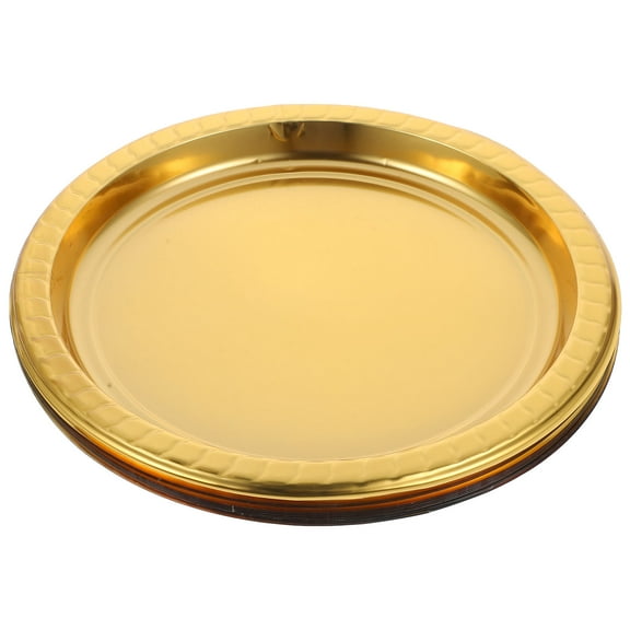 HEMOTON Golden PET Dessert Tray for Party Use with Luxurious Design and Large Capacity 9 Inches