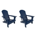 thumbnail image 3 of Costaelm Paradise Classic Adirondack Folding Adjustable Chair Outdoor Patio, HDPE, Weather Resistant, (Set of 2), Navy Blue, 3 of 9