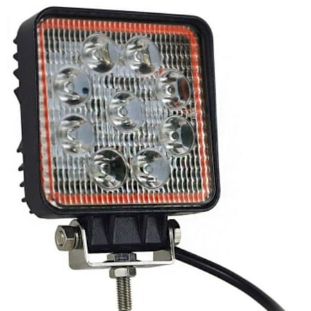 Square Frog - Pipedream 4.5 Inch Square HID LED Car Truck Front Fog Lamp Light, White & Yellow