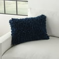 thumbnail image 5 of Mina Victory Shag 14x20" Rectangle Cotton Chindi Short Cut Throw Pillow in Navy, 5 of 6